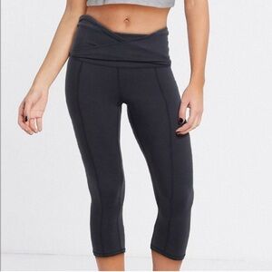 Free People Hang Ten Black Cropped Leggings